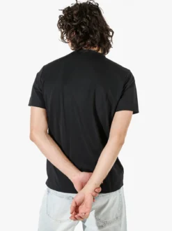 Rifle T-shirt girocollo da uomo in tessuto tecnico - nero