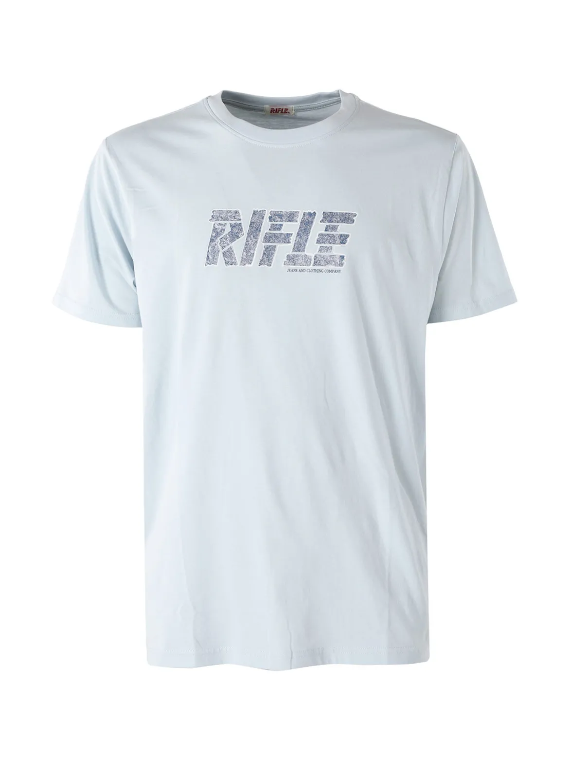 Rifle T-shirt in cotone da uomo con logo - azzurro