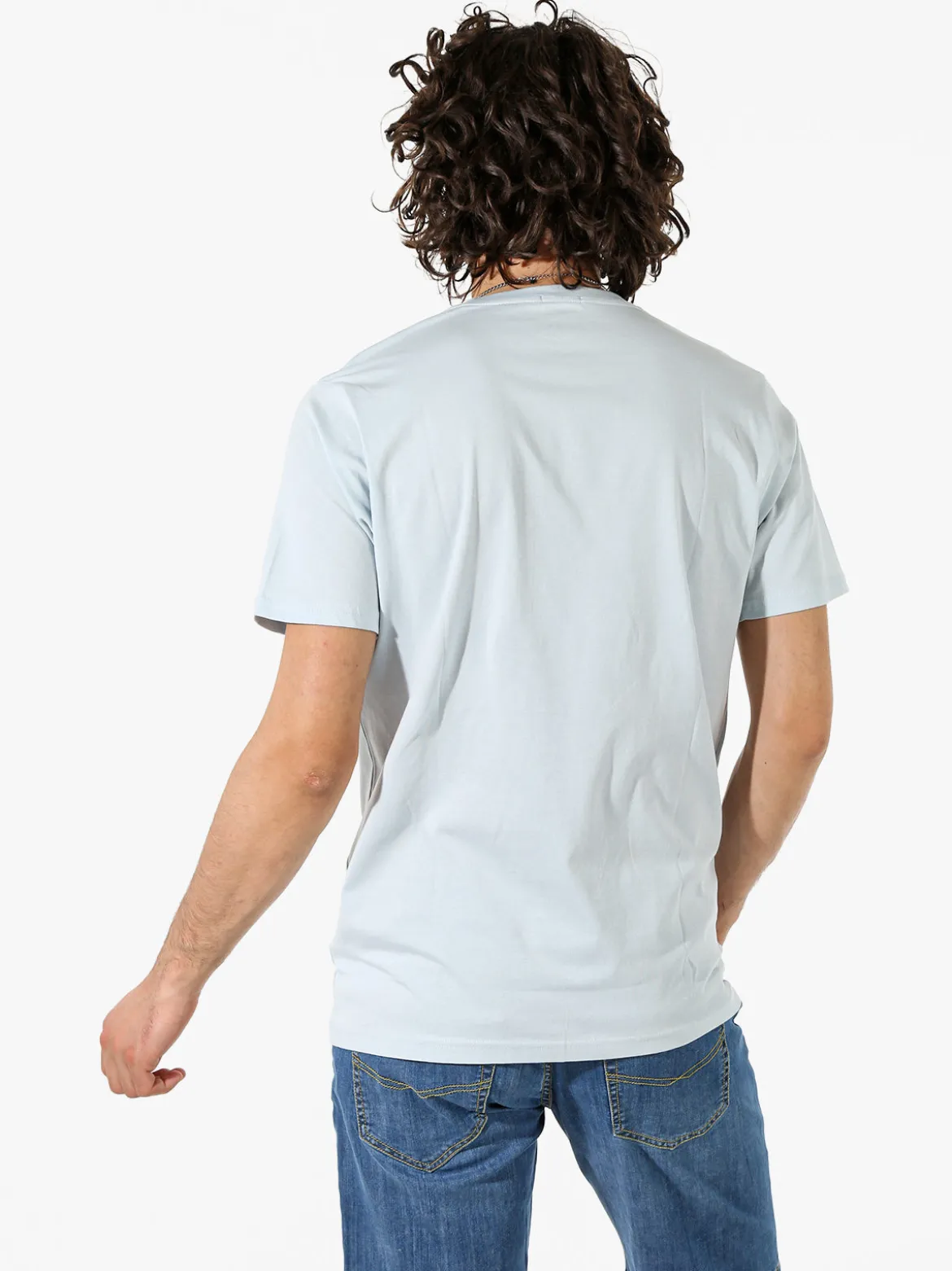 Rifle T-shirt in cotone da uomo con logo - azzurro