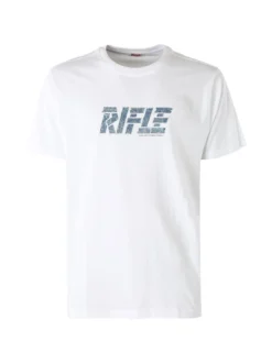 Rifle T-shirt in cotone da uomo con logo - bianco