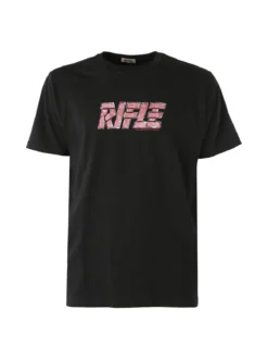 Rifle T-shirt in cotone da uomo con logo - nero
