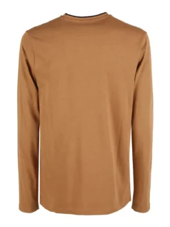 Rifle T-shirt uomo a maniche lunghe in cotone - cammello