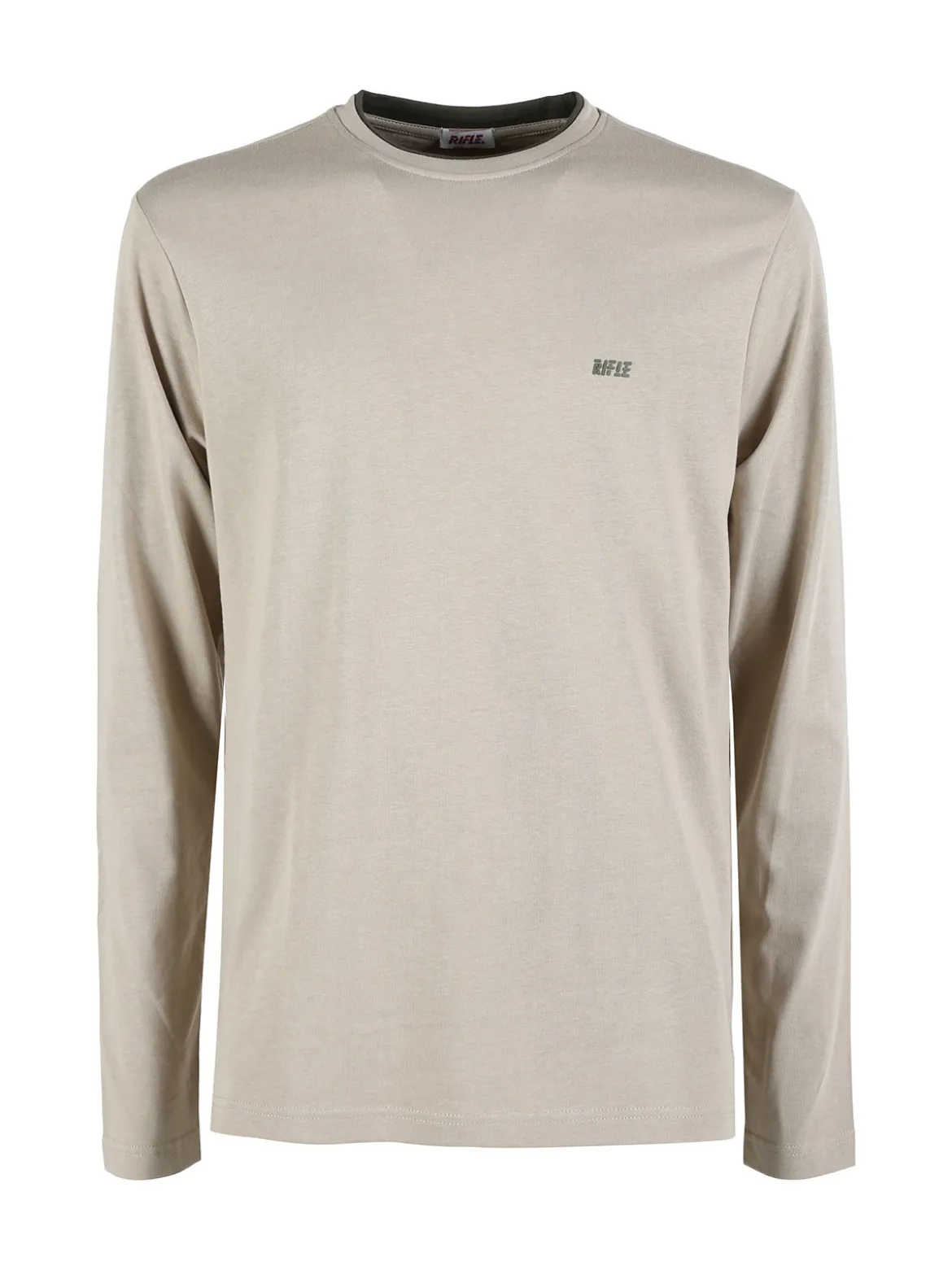 Rifle T-shirt uomo a maniche lunghe in cotone - sabbia