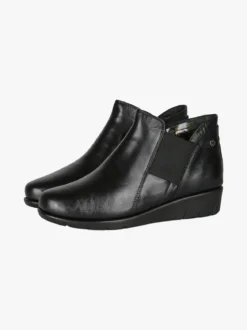 Riposella Stivaletti donna in pelle con zeppa - nero