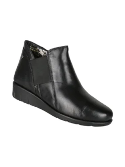 Riposella Stivaletti donna in pelle con zeppa - nero