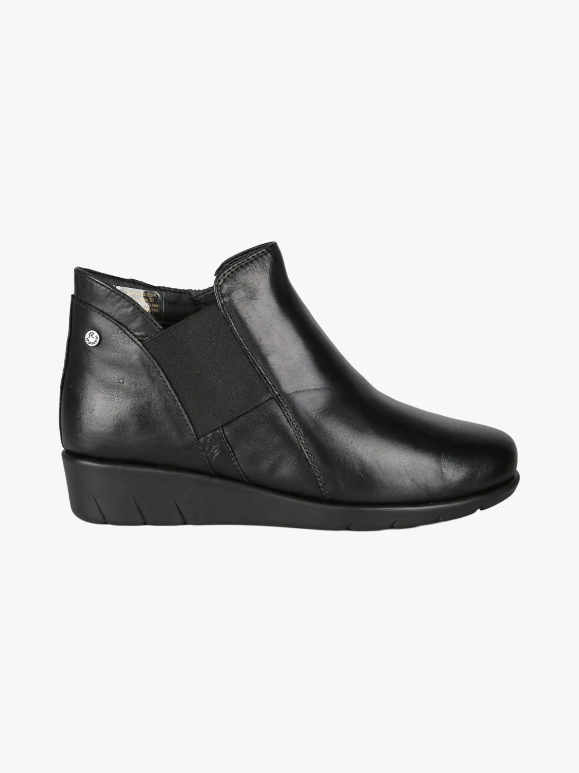 Riposella Stivaletti donna in pelle con zeppa - nero