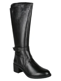 Riposella Stivali in pelle da donna con tacco - nero