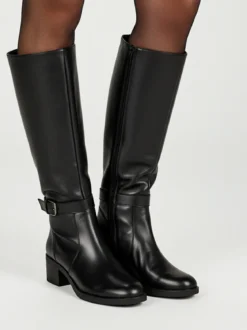 Riposella Stivali in pelle da donna con tacco - nero