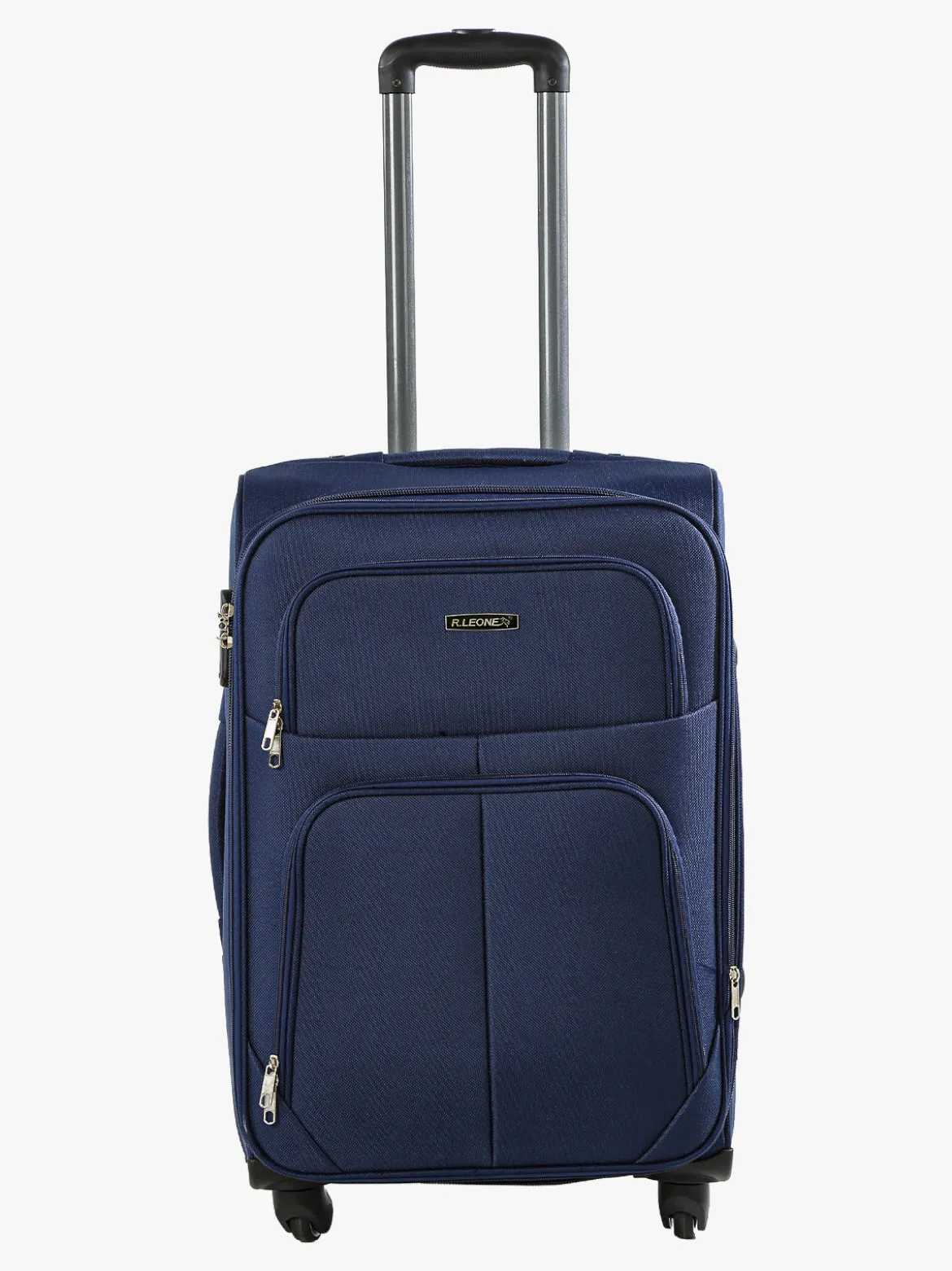 R.Leone Valigia media 4 ruote semirigida in tessuto - blu scuro
