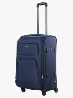 R.Leone Valigia media 4 ruote semirigida in tessuto - blu scuro