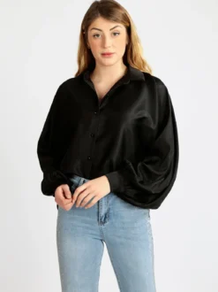 Rlinea Camicia donna oversize con maniche a pipistrello