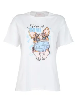 Rose Blu' T-shirt donna oversize con perle