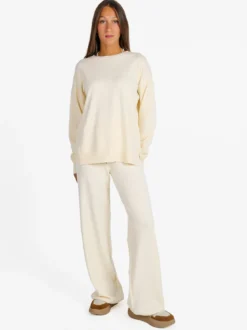 Rossamiss Pantaloni donna in maglia a trecce - panna