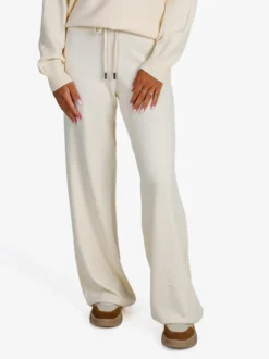 Rossamiss Pantaloni donna in maglia a trecce - panna
