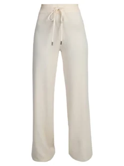 Rossamiss Pantaloni donna in maglia a trecce - panna