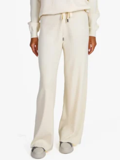 Rossamiss Pantaloni donna in maglia con coulisse - panna
