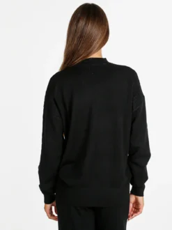 Rossamiss Pullover donna oversize in maglia a trecce - nero