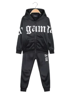Run Boy Completo tuta da bambino 2 pezzi con cappuccio e zip