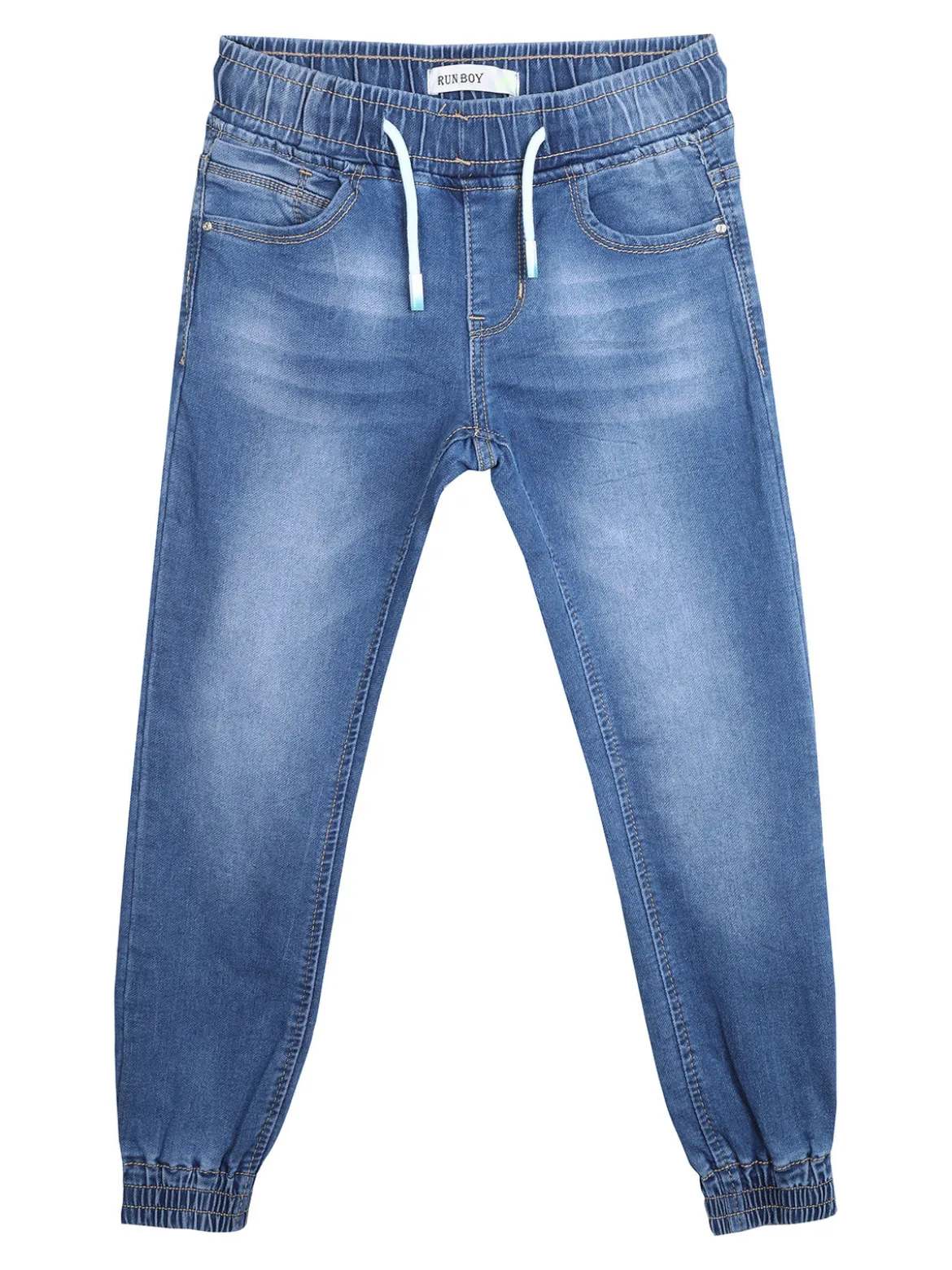 Run Boy Jeans da bambino con coulisse e polsini