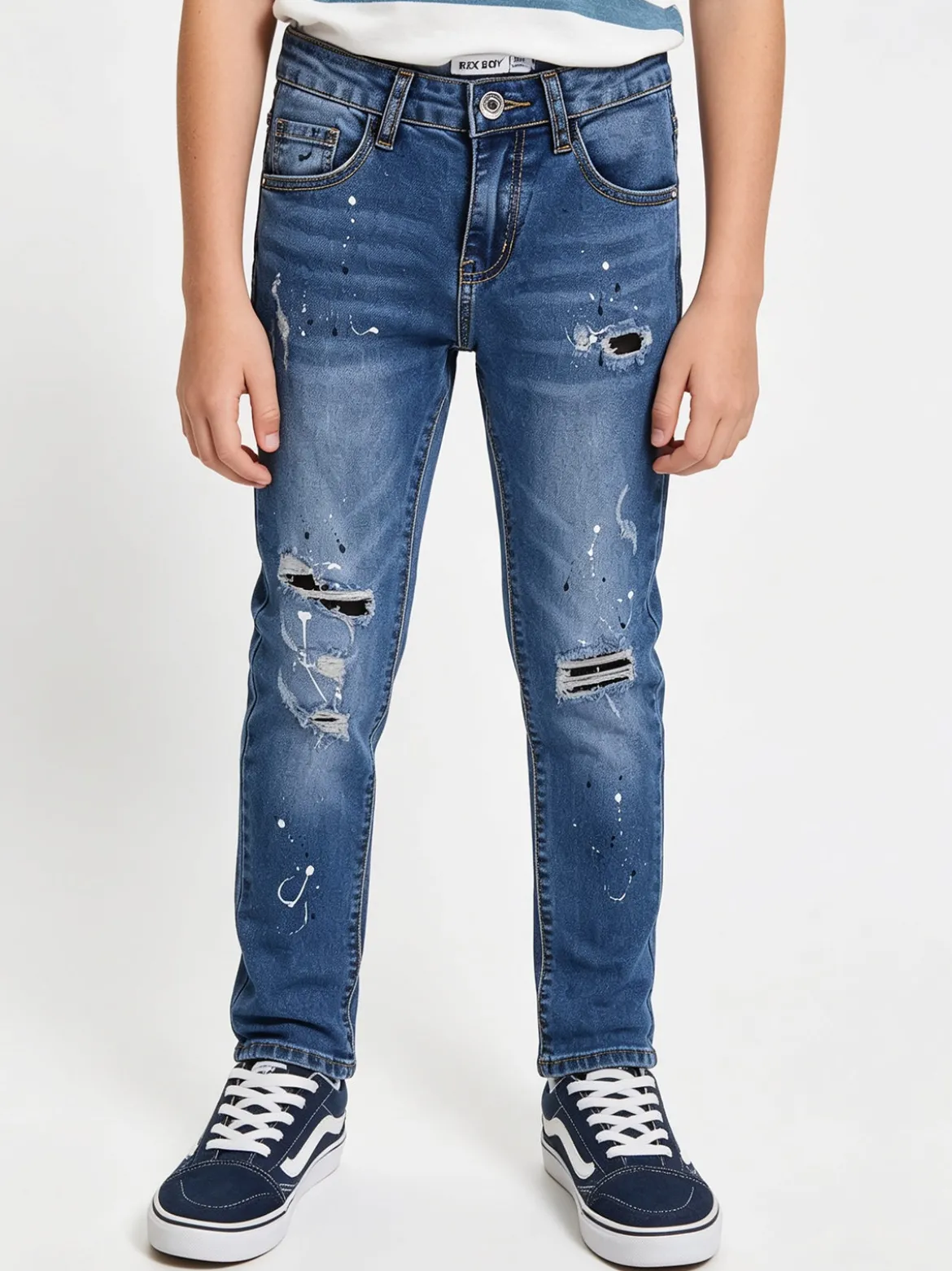 Run Boy Jeans skinny da ragazzo con strappi - jeans