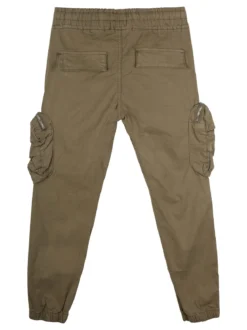 Run Boy Pantaloni cargo da ragazzo con elastico finale - militare