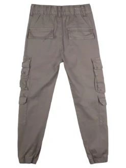 Run Boy Pantaloni cargo da ragazzo in cotone con coulisse - fango