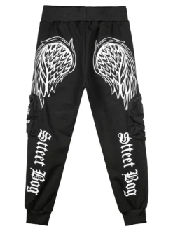 Run Boy Pantaloni da bambino cargo con polsini - nero