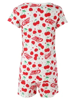 Sabor Cherry-Coke Pigiama corto da donna in cotone con stampe - multicolore