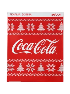 Sabor Coca -Cola Pigiama natalizio donna in cotone - rosso