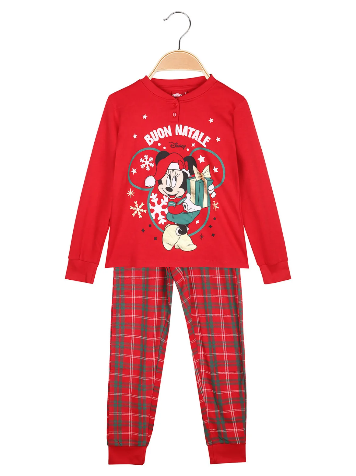 Sabor Minnie pigiama natalizio bambina in cotone interlock - rosso