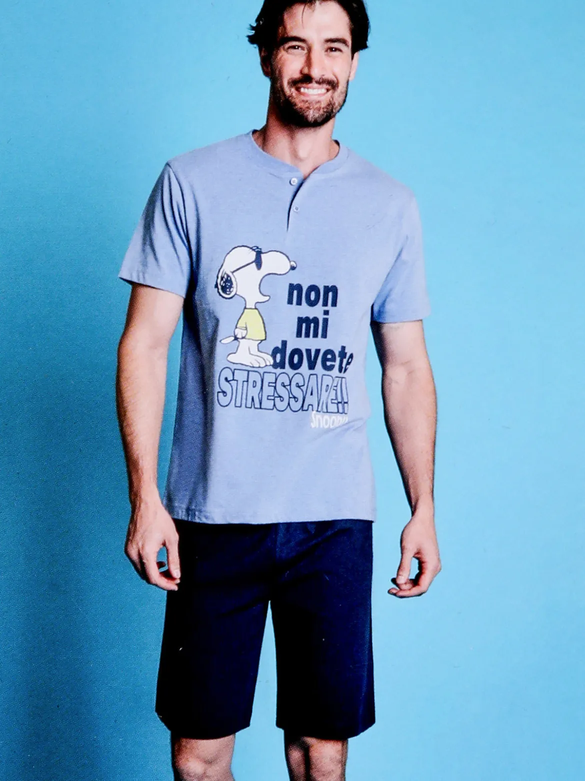 Sabor Snoopy pigiama corto da uomo in cotone - jeans