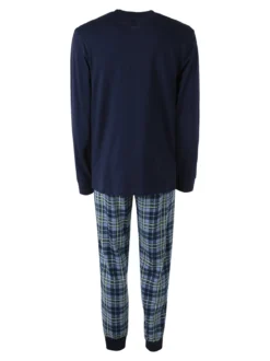 Sabor Snoopy pigiama lungo da uomo in cotone - blu scuro