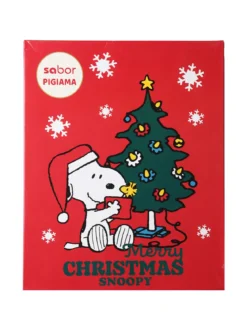 Sabor Snoopy pigiama natalizio da bambina in cotone
