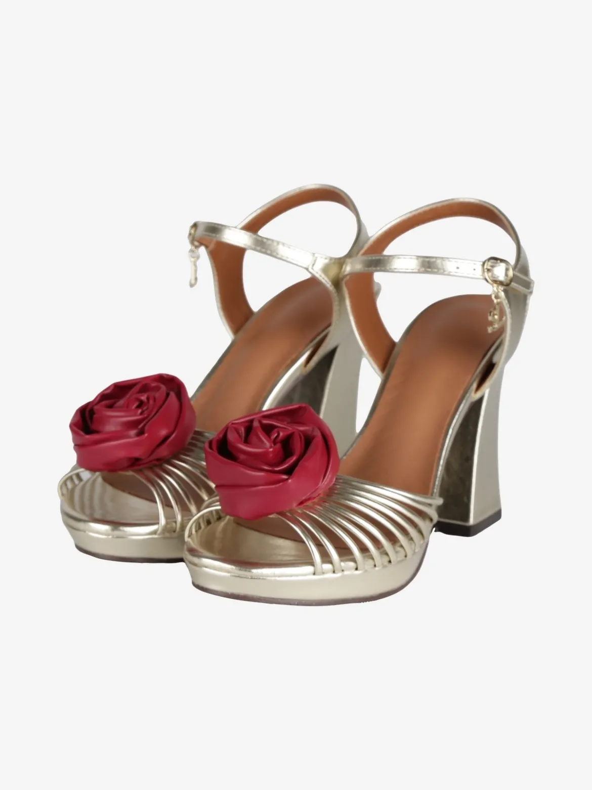 Saralòpez Sandali alti donna con rosa