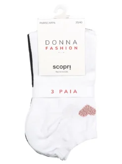 Scopri Confezione da 3 paia di calze corte donna in filo di scozia