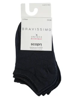 Scopri Confezione da 3 paia di minicalze da bambini in cotone - blu scuro
