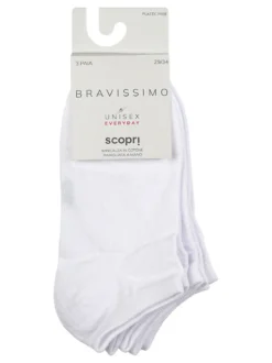 Scopri Confezione da 3 paia di minicalze da bambini in cotone - bianco