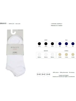 Scopri Confezione da 3 paia di minicalze unisex in cotone elasticizzato - bianco