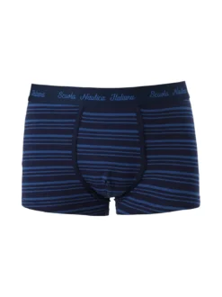 Scuola Nautica Italiana Boxer da uomo rigati in cotone stretch - blu scuro