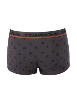 Scuola Nautica Italiana Boxer uomo con stampe in cotone stretch - grigio scuro