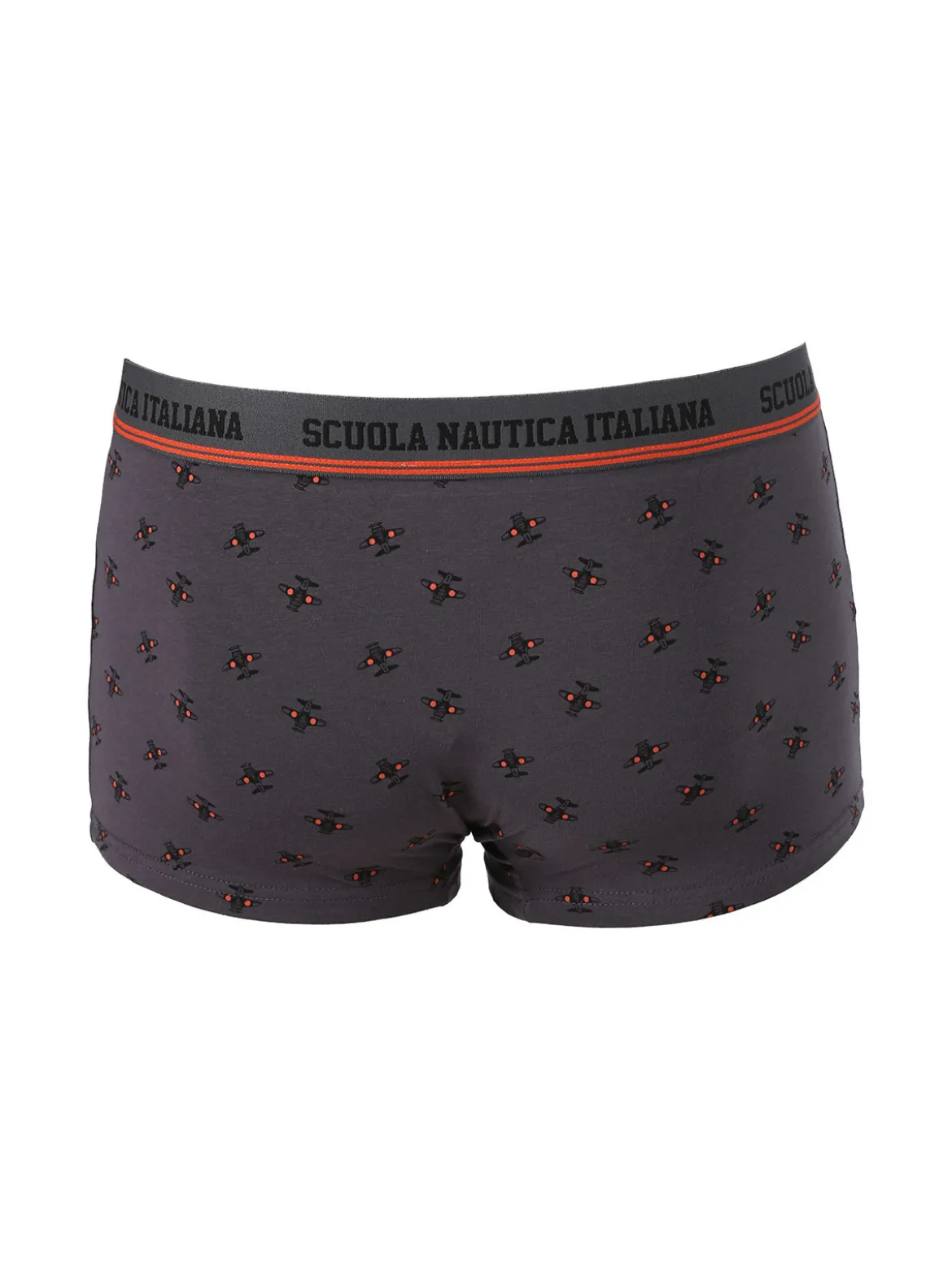 Scuola Nautica Italiana Boxer uomo con stampe in cotone stretch - grigio scuro