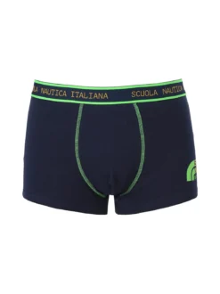 Scuola Nautica Italiana Boxer uomo in cotone stretch - blu scuro