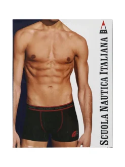Scuola Nautica Italiana Boxer uomo in cotone stretch - nero