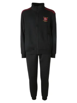 Scuola Nautica Italiana Completo tuta da uomo felpata con zip intera - nero