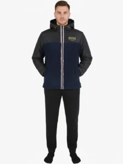 Scuola Nautica Italiana Completo tuta da uomo in pile con cappuccio e zip - blu scuro
