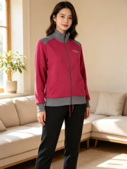 Scuola Nautica Italiana Completo tuta donna invernale con felpa e pantaloni - fragola