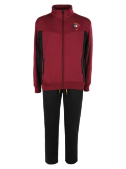 Scuola Nautica Italiana Completo tuta invernale da uomo con felpa e pantaloni - bordeaux