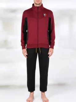 Scuola Nautica Italiana Completo tuta invernale da uomo con felpa e pantaloni - bordeaux