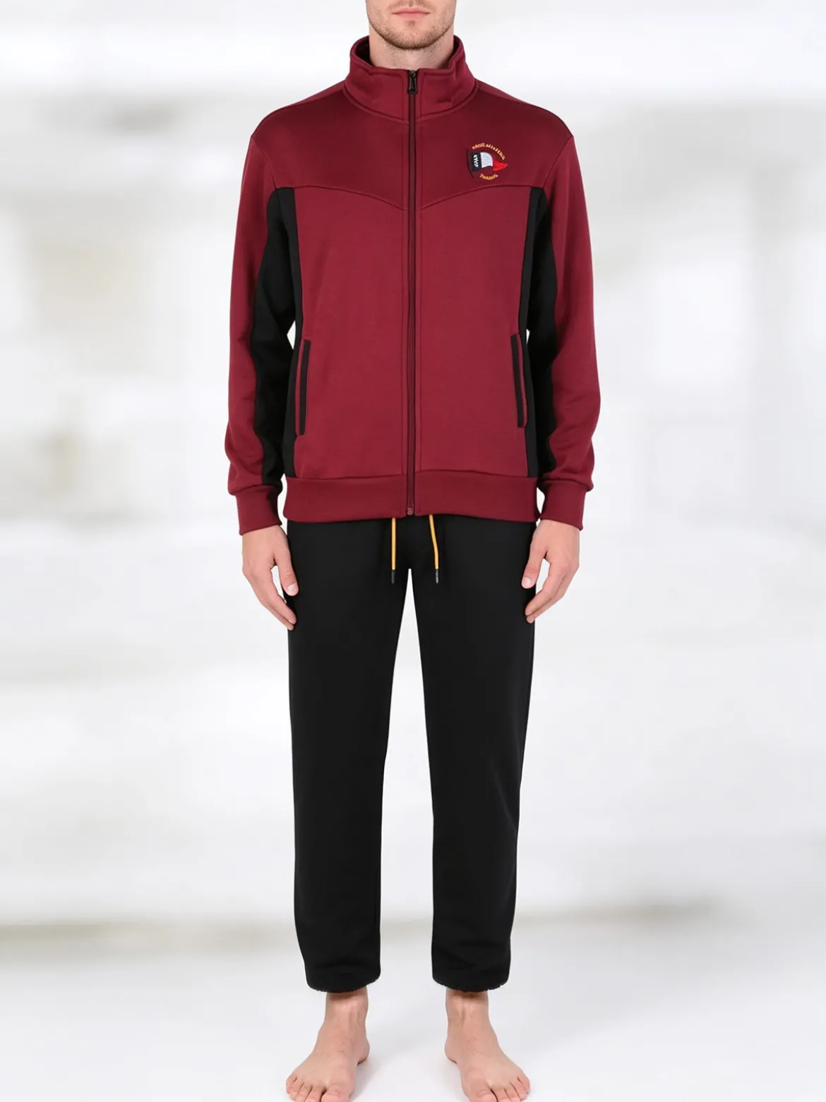 Scuola Nautica Italiana Completo tuta invernale da uomo con felpa e pantaloni - bordeaux