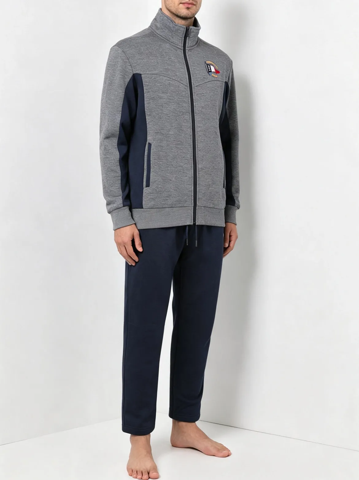 Scuola Nautica Italiana Completo tuta invernale da uomo con felpa e pantaloni - grigio scuro